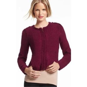 CAbi Merlot Britt Boucle Wool Jacket #530, Sz 4